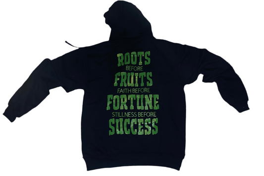 RFS Roots Before Fruits Motivational Graphic Black UNISEX Pullover Fleece Hoodie